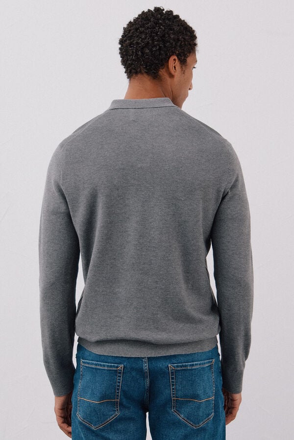 Cortefiel Jersey punto fino Gris