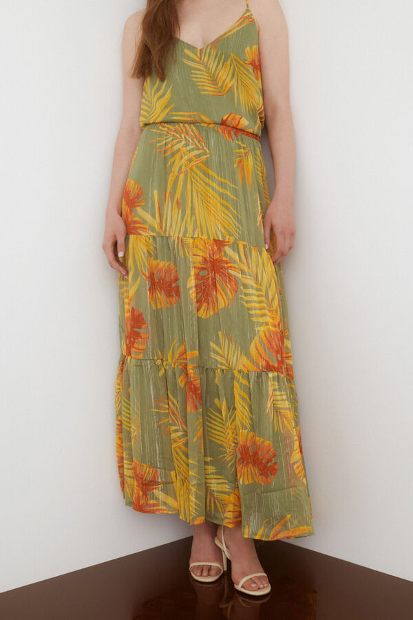 Vila Saia comprida estampada Verde