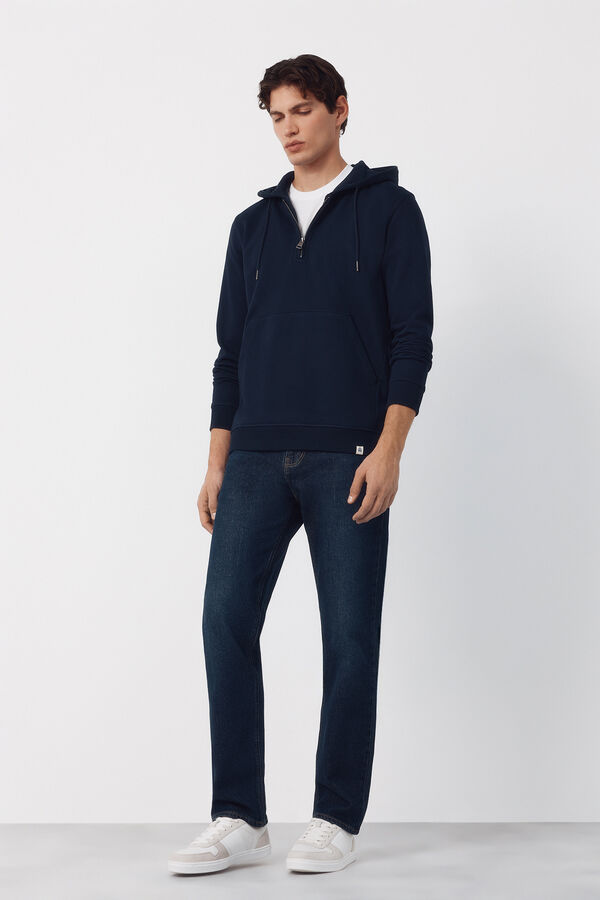 Cortefiel Sweatshirt com capuz Azul