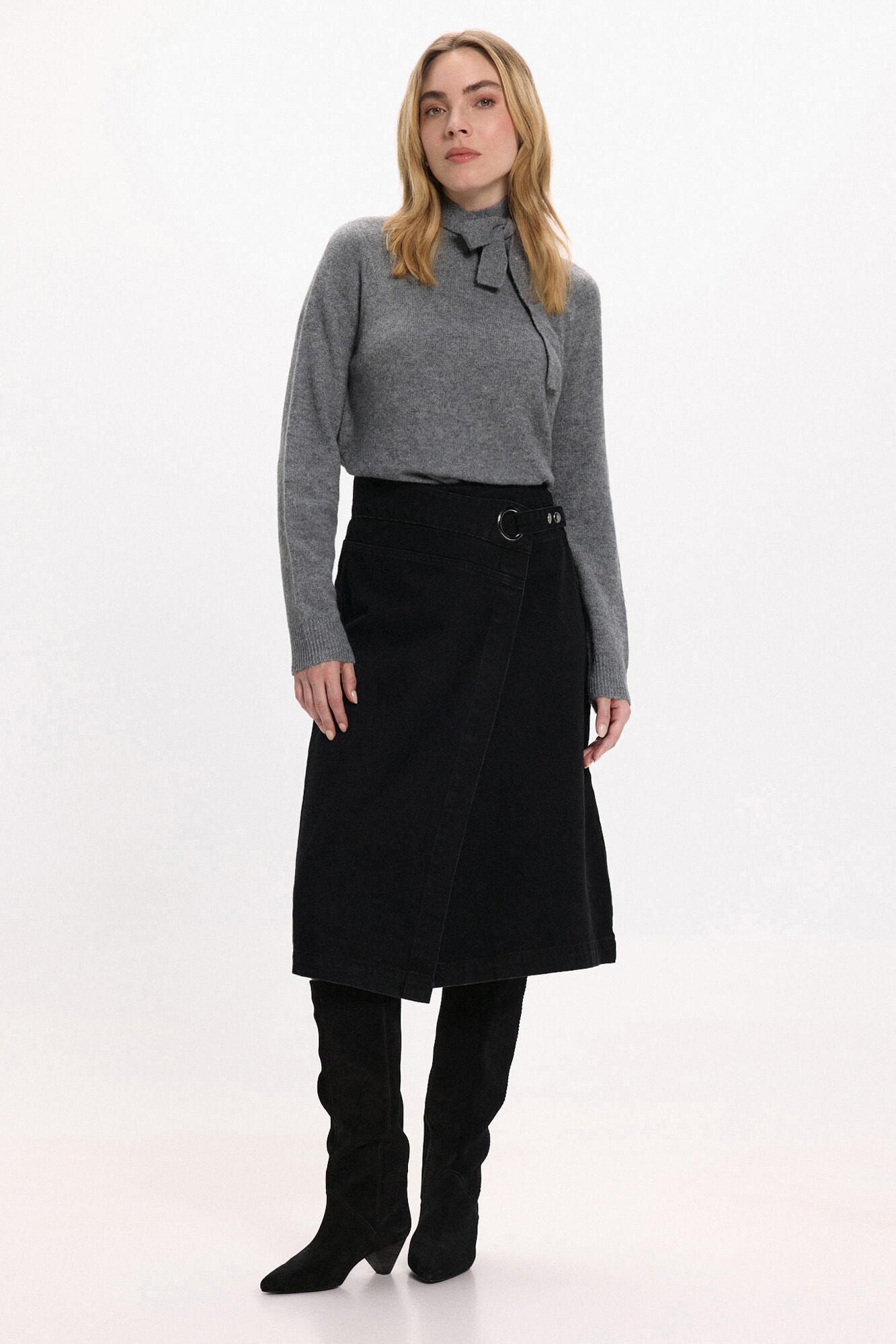 Vila Falda vaquera midi