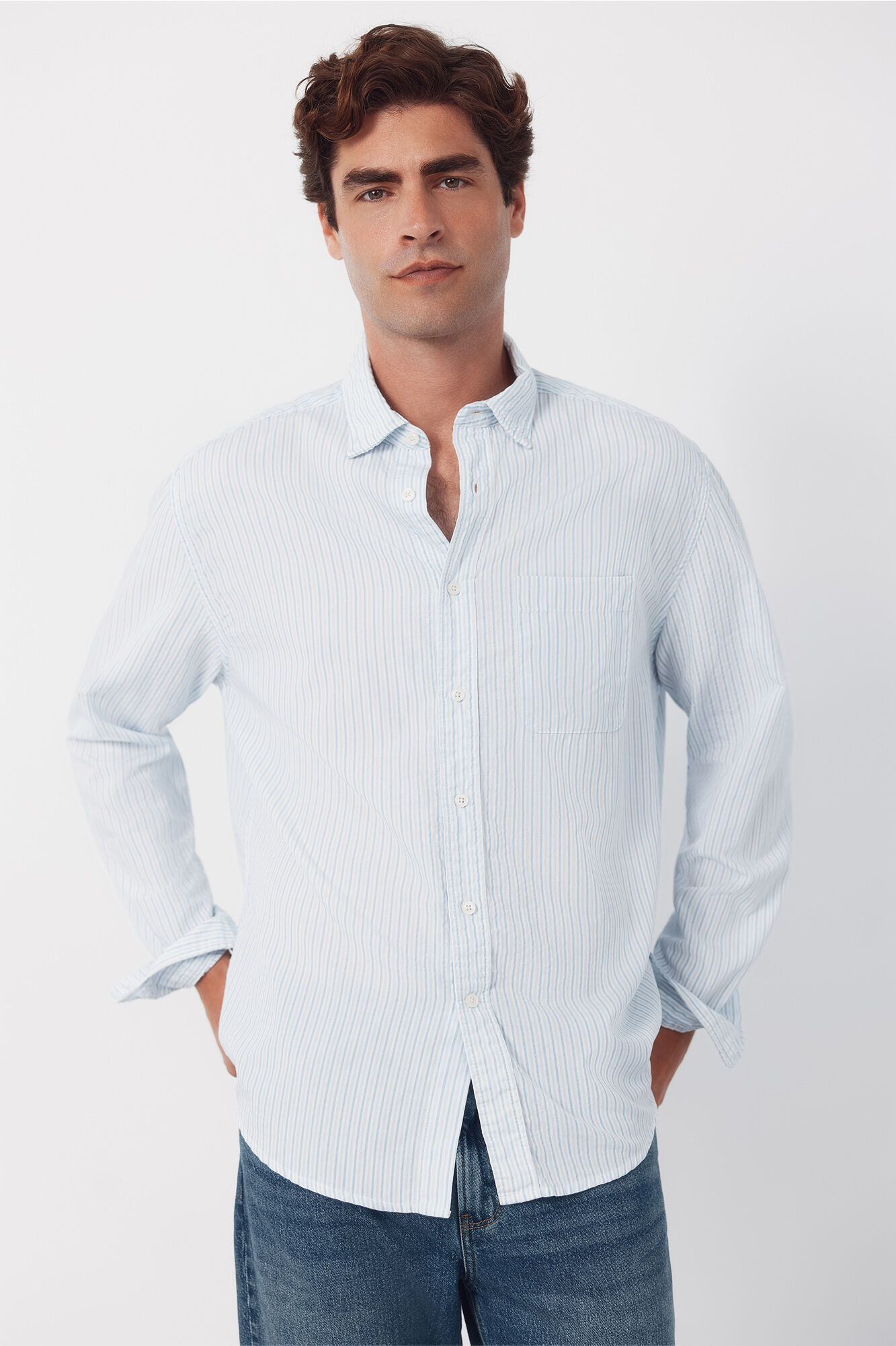 Cortefiel Camisa seersucker &agrave;s riscas
