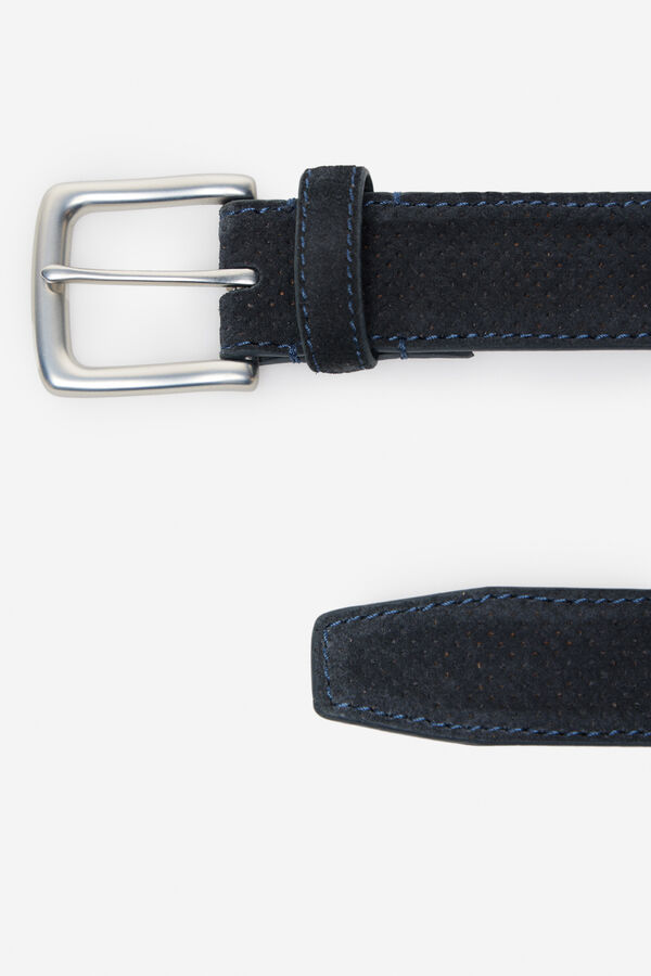 Cortefiel Cintur&oacute;n sport piel Azul marino