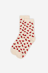 Cortefiel Calcetines largos estampado sand&iacute;as Arena