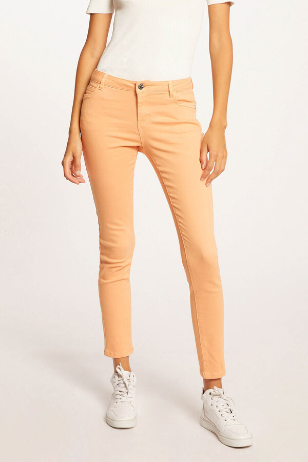 Morgan Vaquero skinny talle bajo Naranja