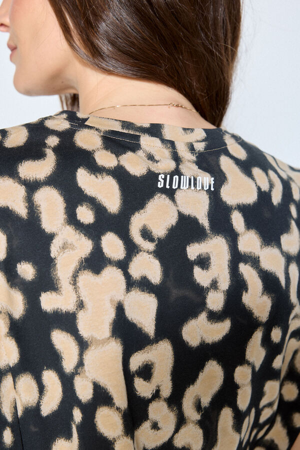Slowlove Camiseta estampado leopardo Estampado gris