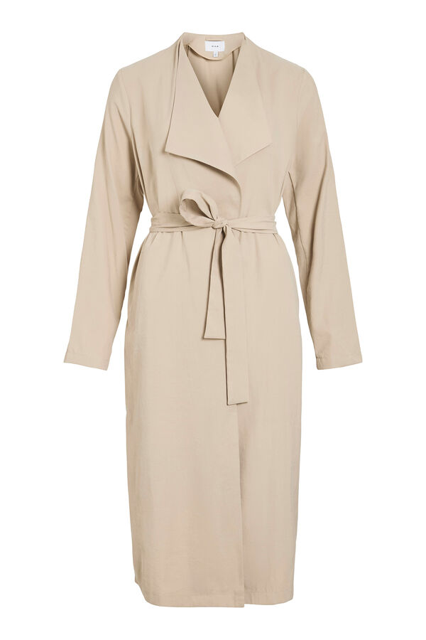 Vila Gabardina larga anudada Beige