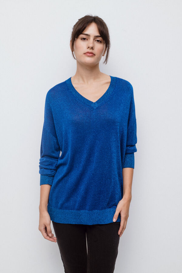 Vila Jersey l&uacute;rex largo Azul marino