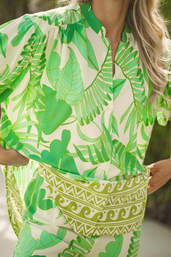 Jaase Blusa com decote em V Verde