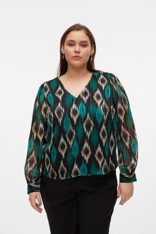 Vero Moda Curve Top de manga comprida tamanho grande Verde