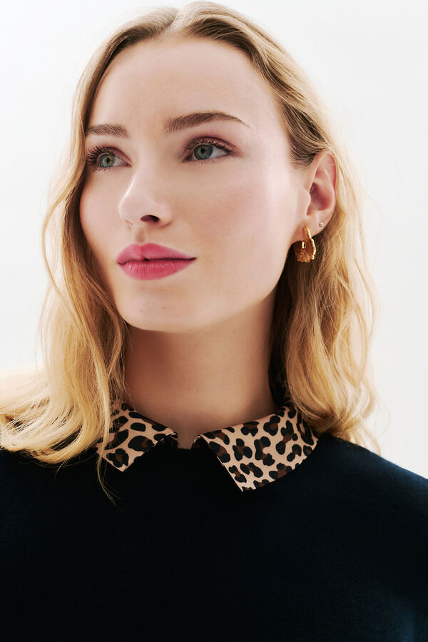 Caroll Camisola gola animal print Preto