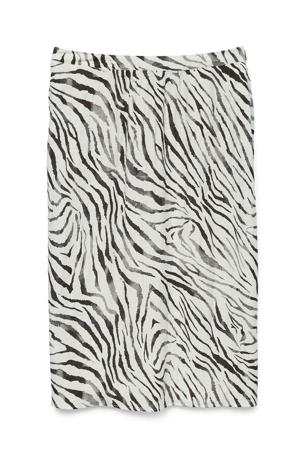 Vero Moda Curve Falda midi fluida con lino talla grande Blanco