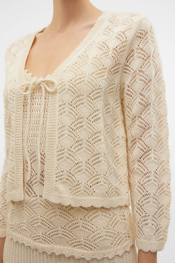 Vero Moda C&aacute;rdigan de punto calado Gris