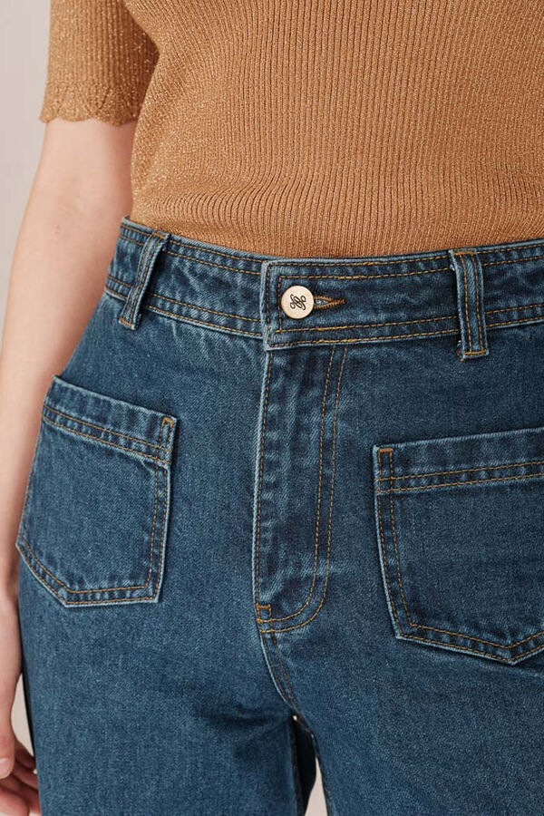 Grace & Mila Cal&ccedil;as denim de cintura alta Azul