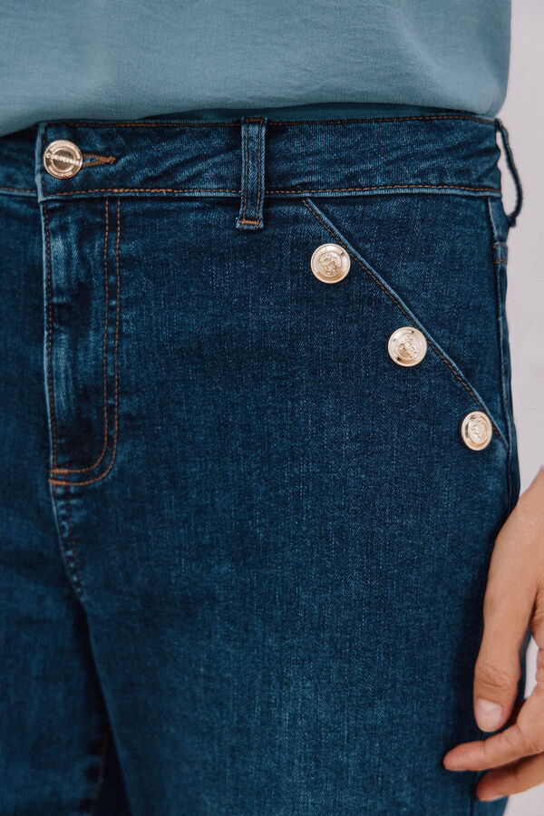 Cortefiel Pantalones buttons Azul