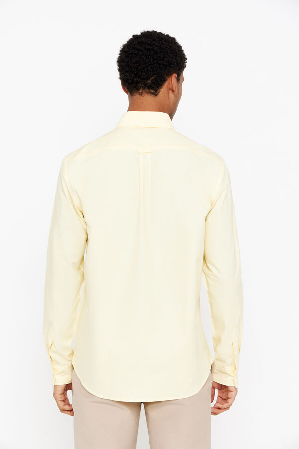 Cortefiel Camisa oxford liso Amarillo
