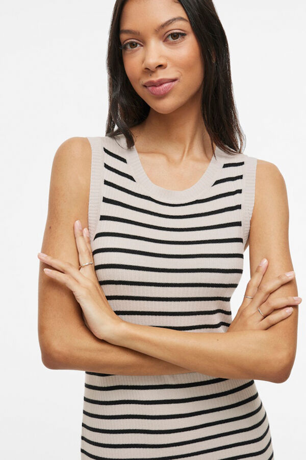 Vila Vestido midi de malha com viscose Cinzento