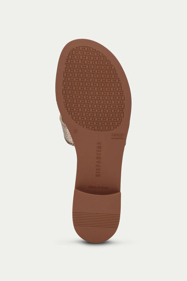 Hispanitas Sandalia plana Yakarta adorno artesanal Amarillo