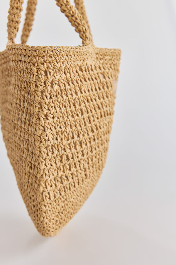 Slowlove Bolso mini de rafia Camel