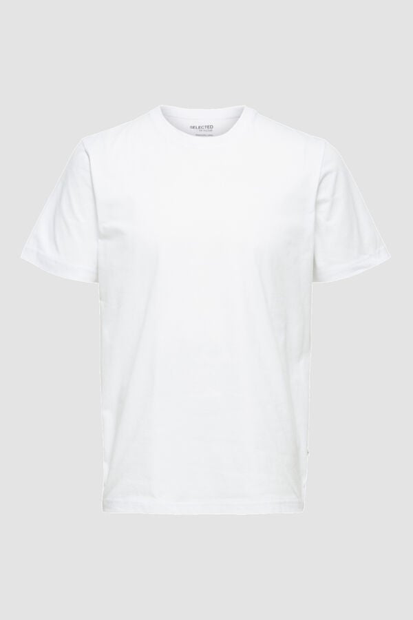 Cortefiel Camiseta de manga corta 100% algodón orgánico Blanco