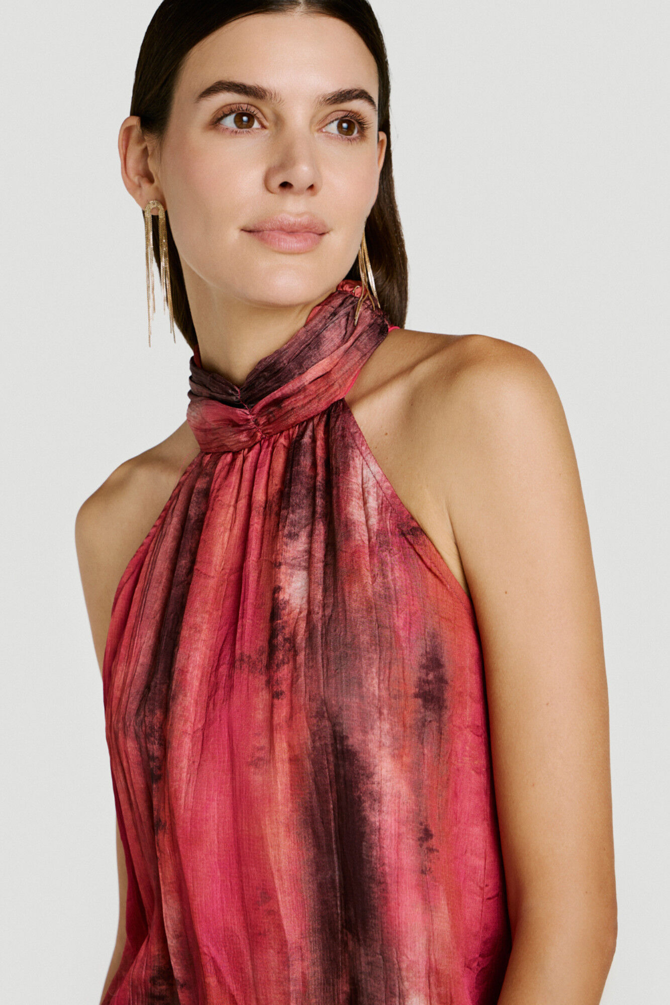 Vila Vestido de festa comprido gola halter