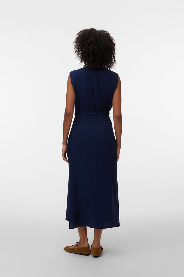 Vero Moda Vestido camiseiro sem mangas Azul