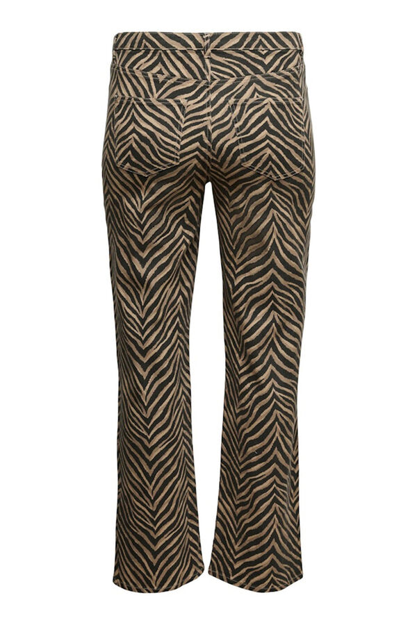 Vero Moda Curve Vaquero animal print talla grande Marr&oacute;n
