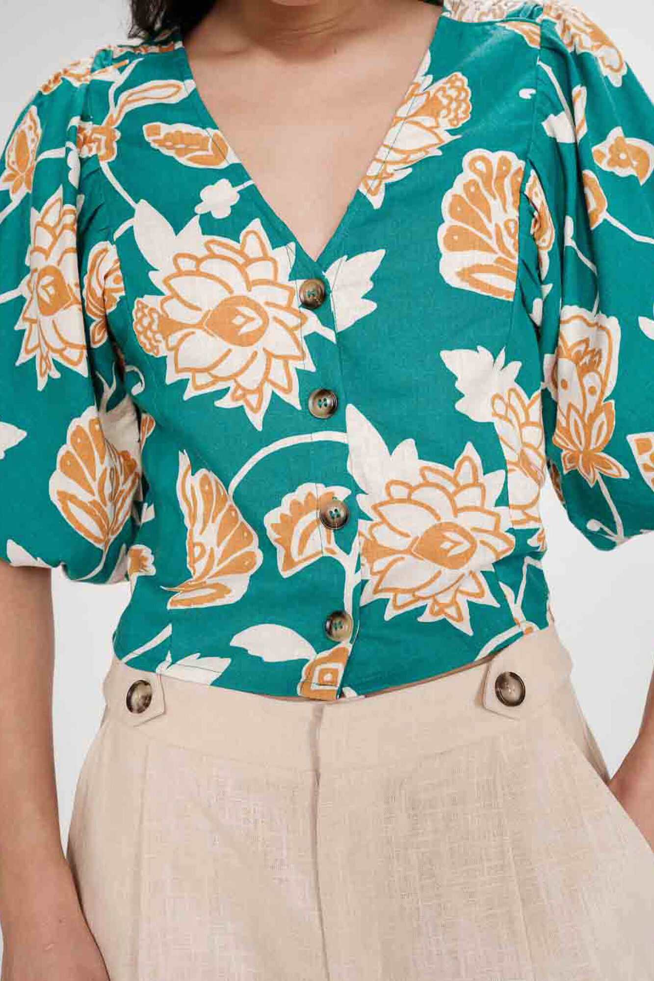 Grace & Mila Top floral curto Vahe