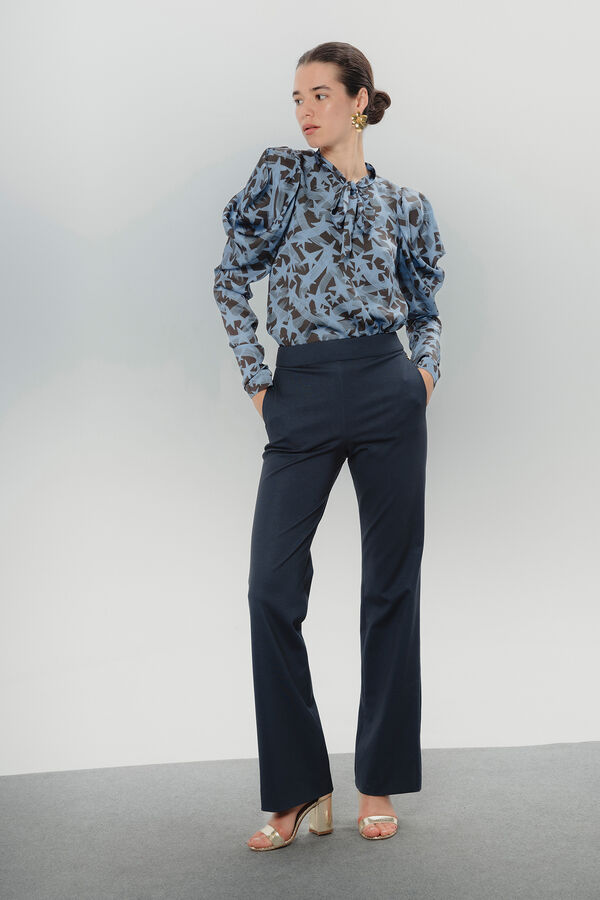 Dolores Promesas Blusa feminina com estampado estrela Andrea Azul