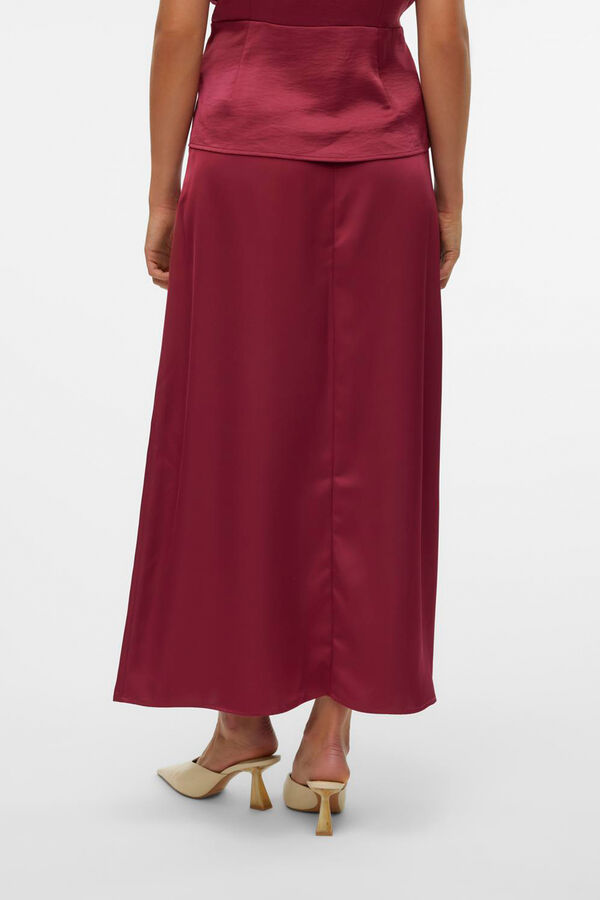Vero Moda Falda midi de tejido satinado Morado