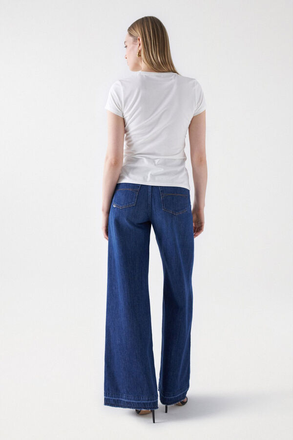 Salsa Jeans Camiseta logo lentejuelas Beige
