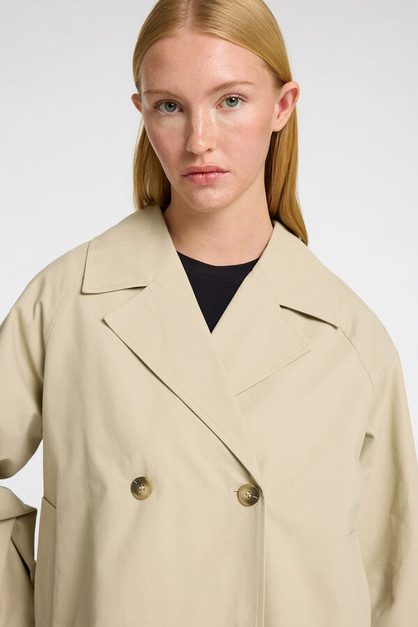 Selected Gabardine curto 100% algod&atilde;o Tostado