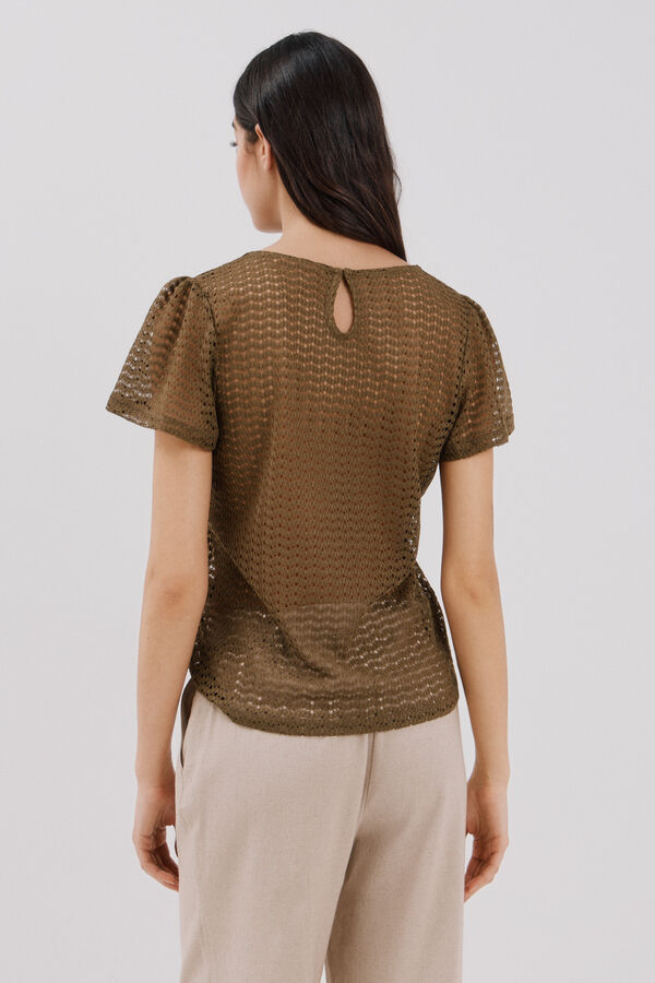 Cortefiel Top estruturado riscas Verde