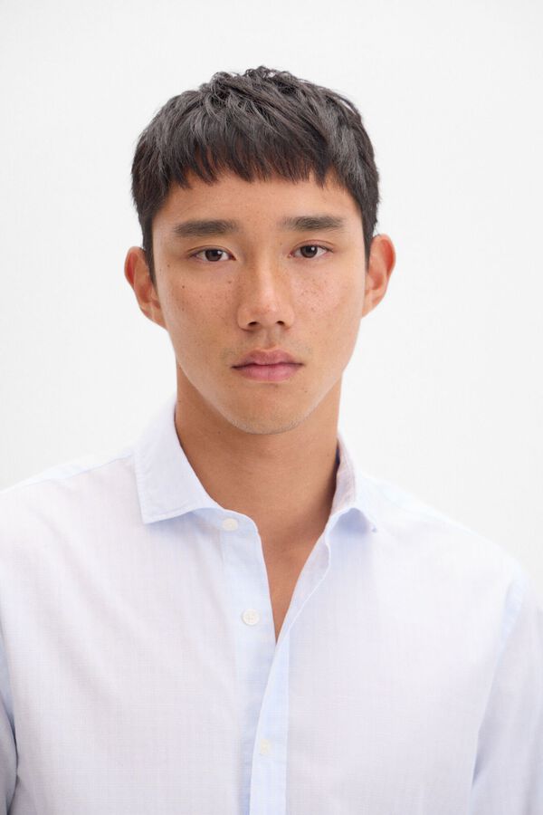 Cortefiel Camisa cuadros popel&iacute;n Azul