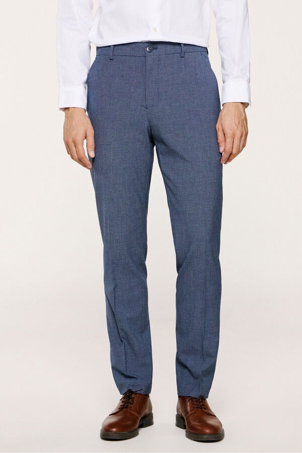 Selected Pantal&oacute;n de traje Slim Fit confeccionado con materiales reciclados. Azul marino