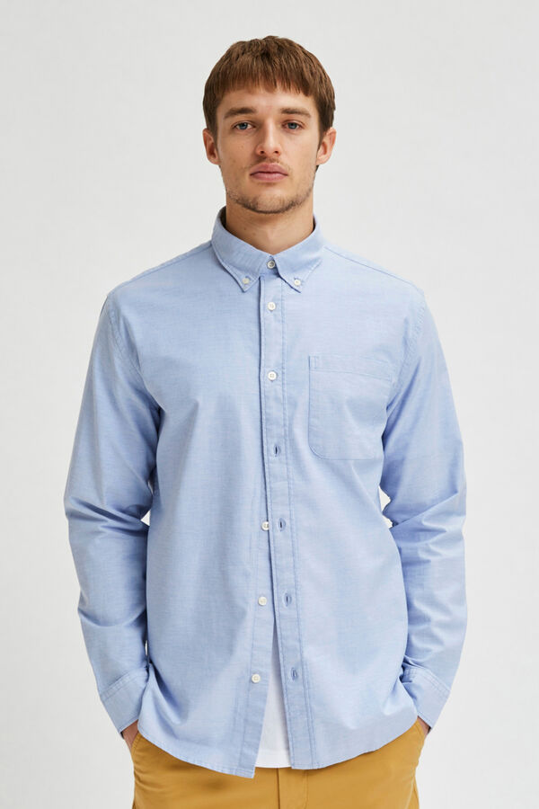 Cortefiel Camisa oxford Regular Fit Azul