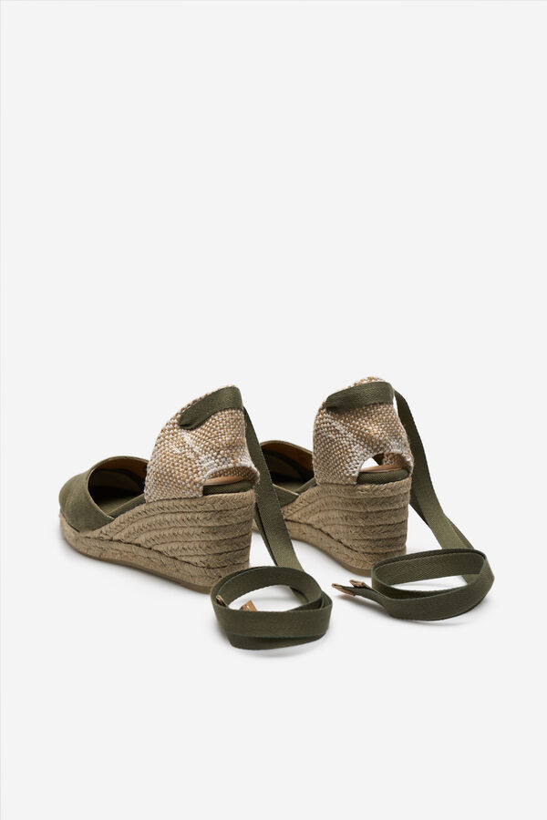 Casta&ntilde;er Alpargata con cu&ntilde;a Carina lona Kaki