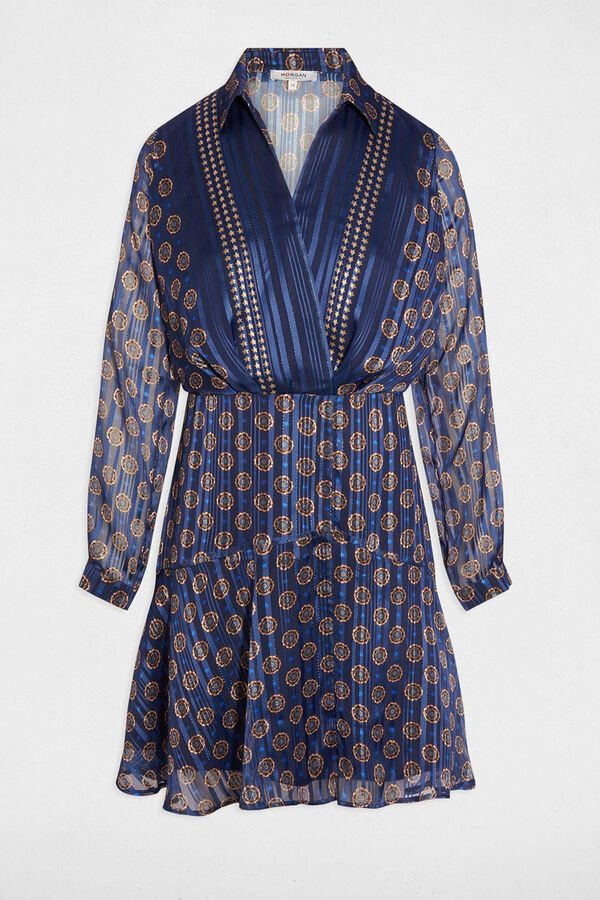 Morgan Vestido fluido con cuello en V Multicolor