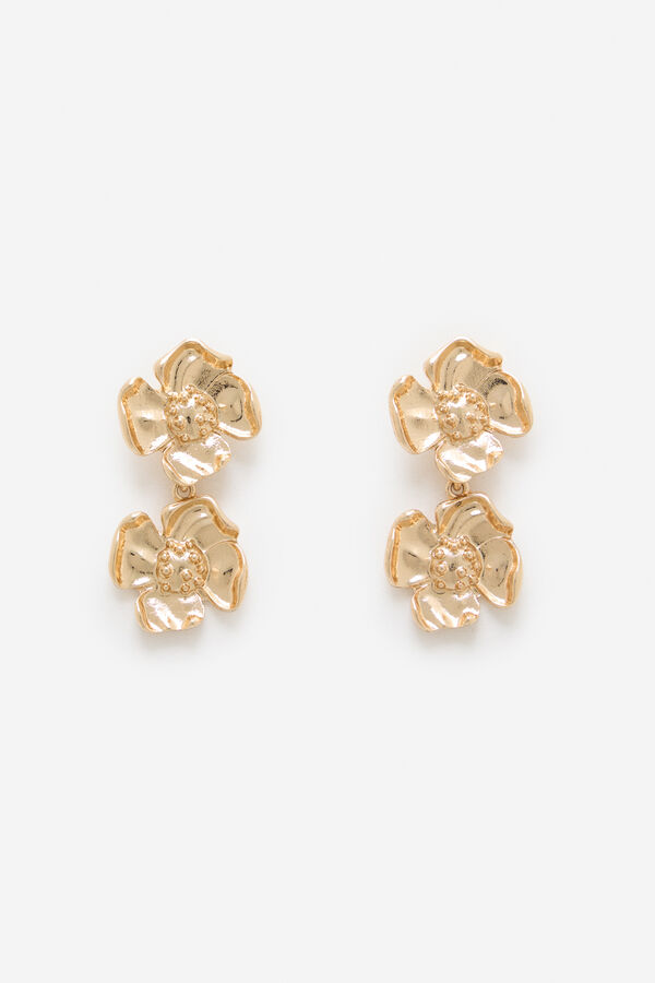 Cortefiel Pendientes flor doble Dorado