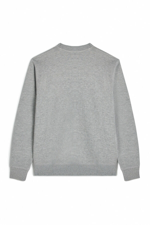 OOTO Sweatshirt gola redonda com logo Cinzento