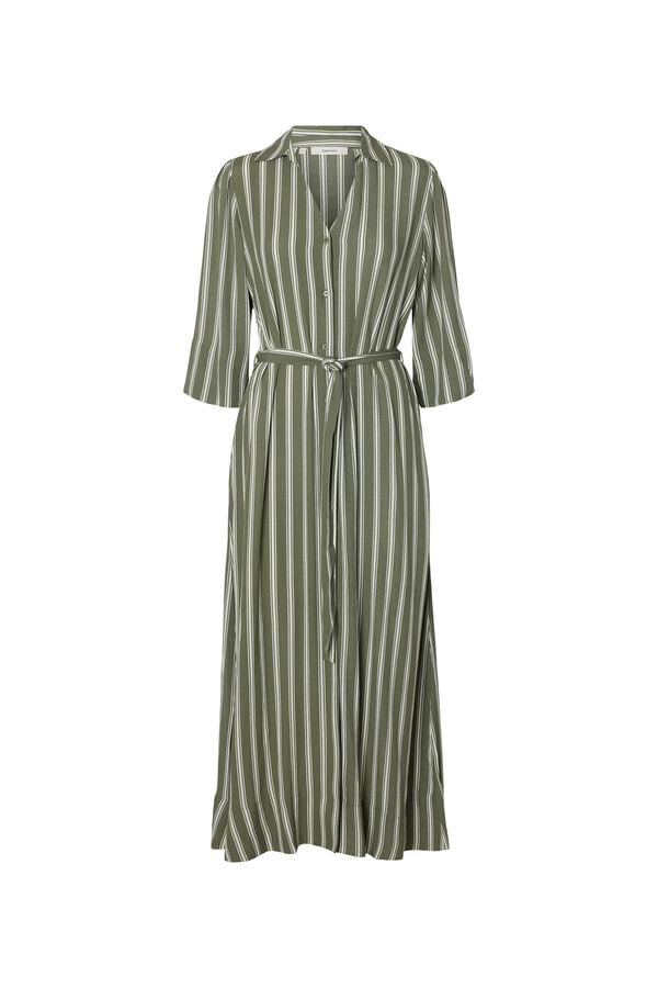 Selected Vestido largo estampado Verde