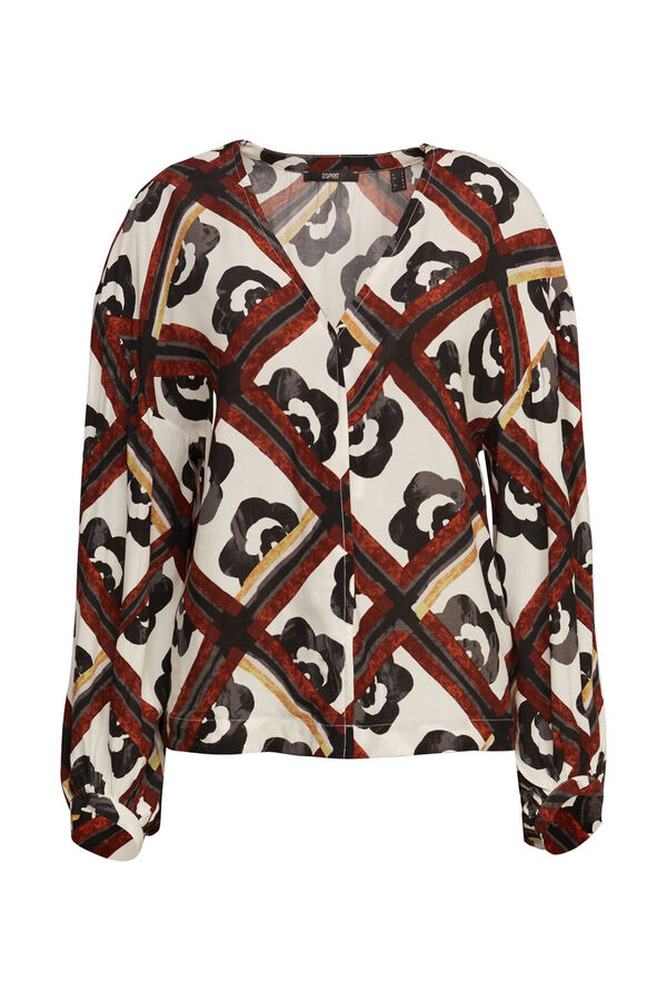 Esprit Blusa estampada con viscosa Ecovero Estampado blanco