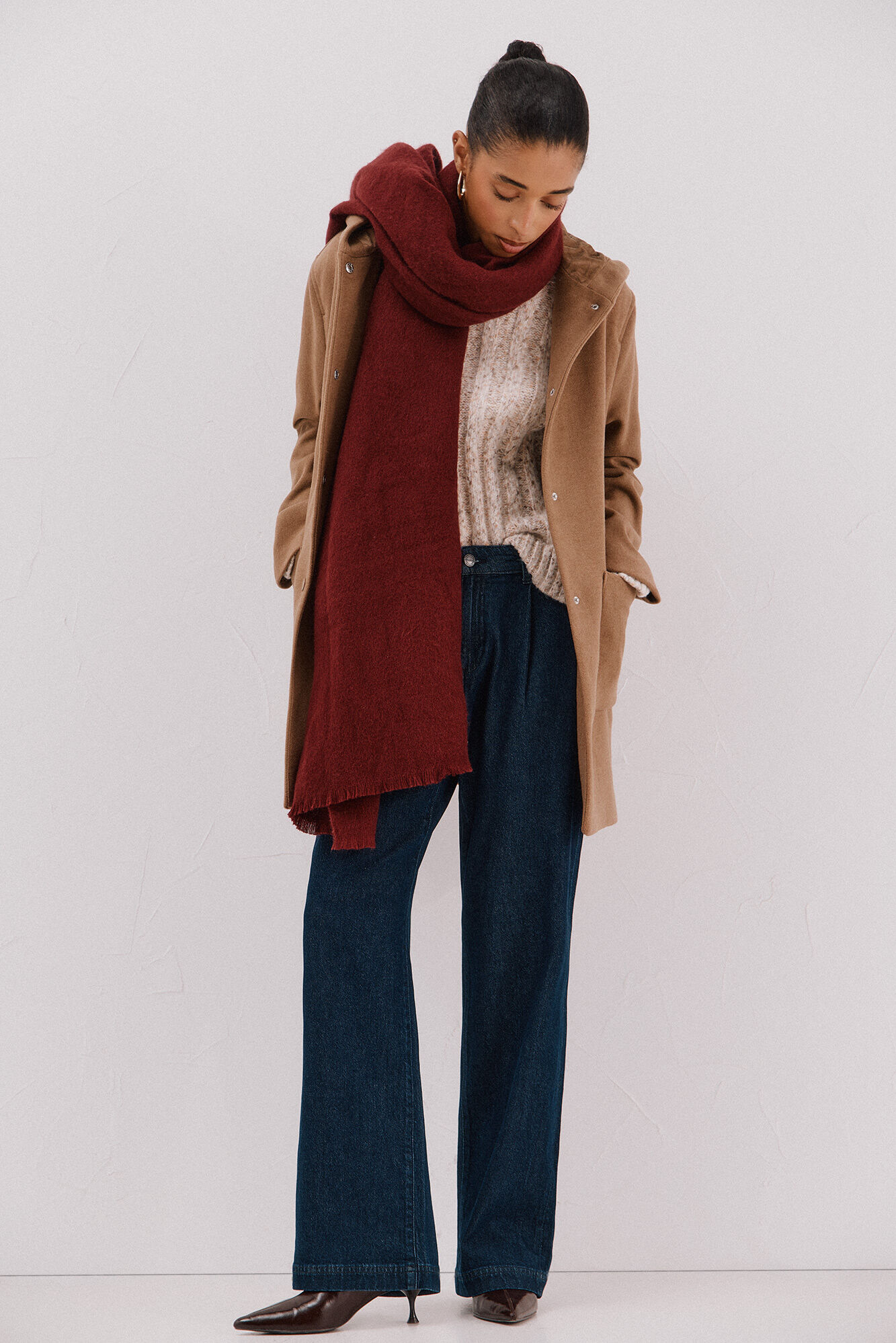 Cortefiel Abrigo pa&ntilde;o capucha