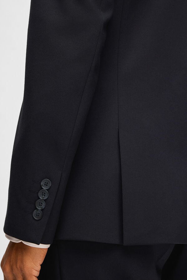 Selected Americana Slim Fit estilo punto confeccionada con Lenzing Ecovero Azul marino