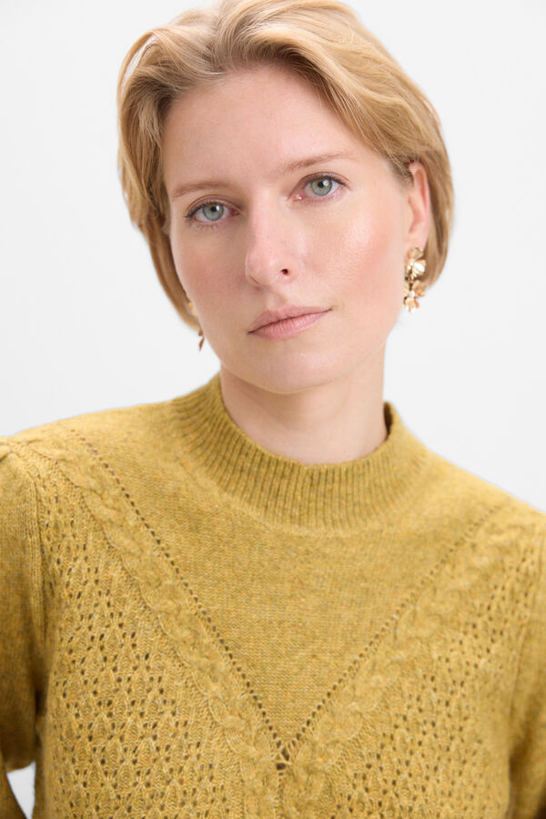 Cortefiel Jersey ochos y calados Dorado