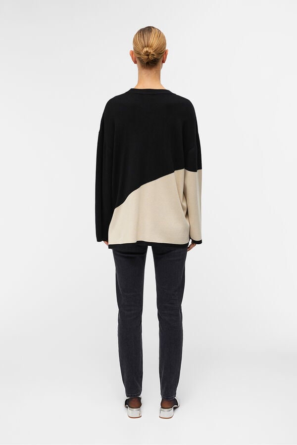 Object Jersey bicolor amplio Negro