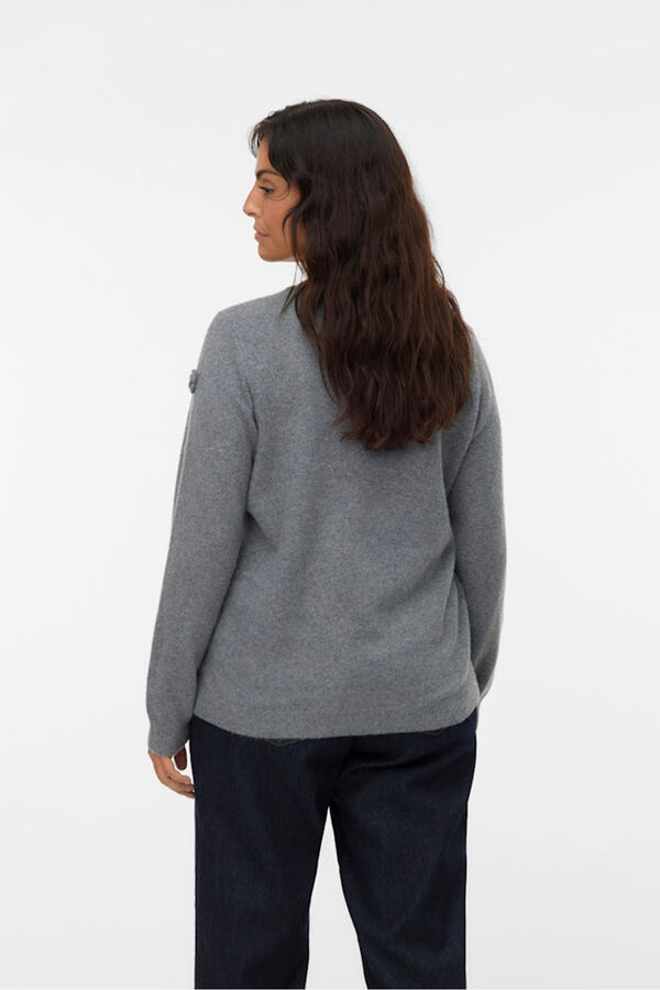 Vero Moda Curve Jersey de punto cuello redondo Curve Gris