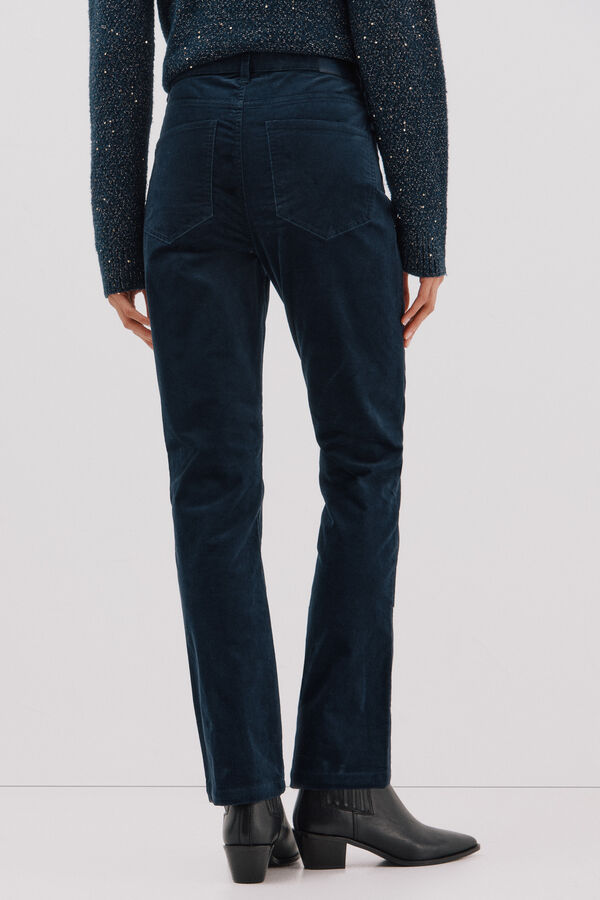 Cortefiel Pantal&oacute;n Sensational velvet Azul marino