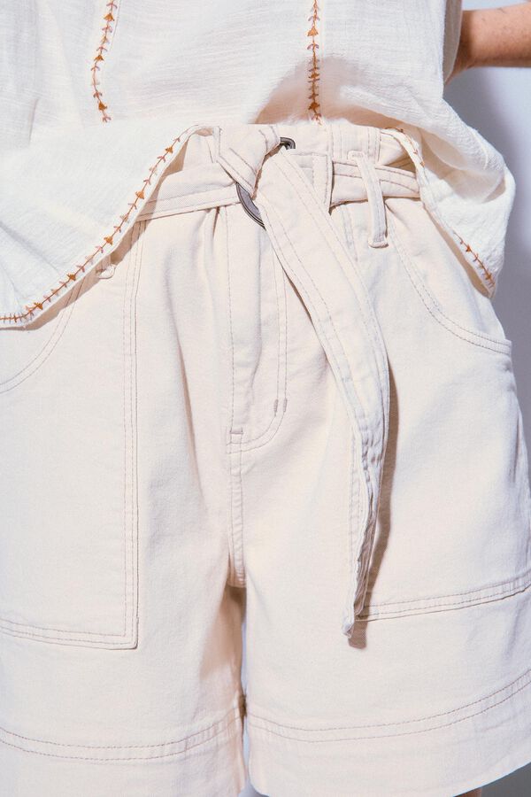 Slowlove Shorts jeans cargo Ecru