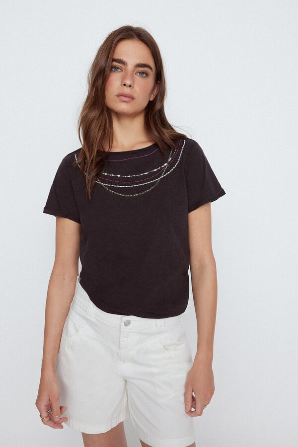 Slowlove Camiseta algod&oacute;n manga corta Gris