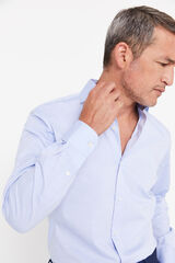 Cortefiel Camisa vestir lisa pinpoint facil plancha classic fit Azul